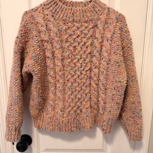 Harper Speckled Knit Sweater - Pink and Multicolor